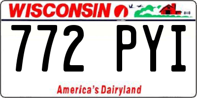 WI license plate 772PYI