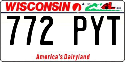 WI license plate 772PYT