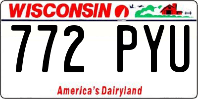 WI license plate 772PYU