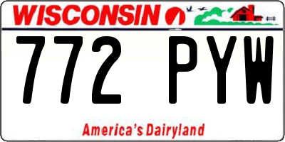 WI license plate 772PYW