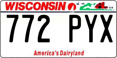 WI license plate 772PYX