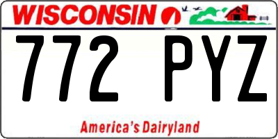 WI license plate 772PYZ