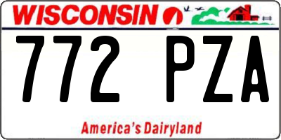 WI license plate 772PZA