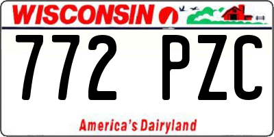 WI license plate 772PZC