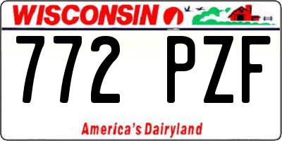 WI license plate 772PZF