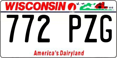 WI license plate 772PZG