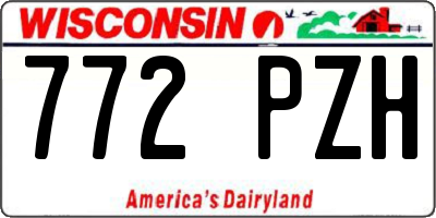 WI license plate 772PZH