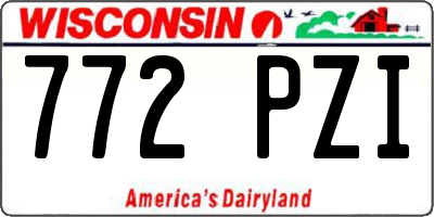 WI license plate 772PZI