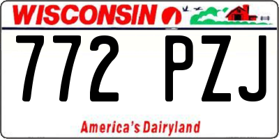 WI license plate 772PZJ