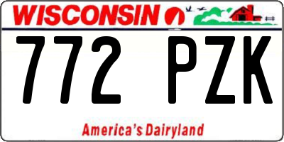 WI license plate 772PZK