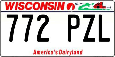 WI license plate 772PZL