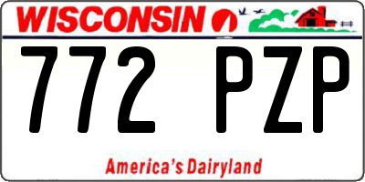 WI license plate 772PZP