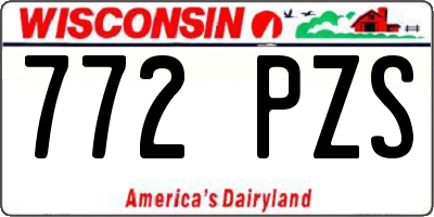 WI license plate 772PZS