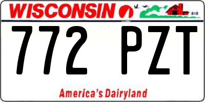 WI license plate 772PZT