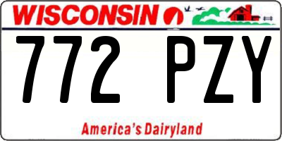 WI license plate 772PZY