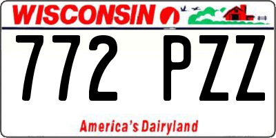 WI license plate 772PZZ