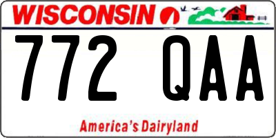 WI license plate 772QAA