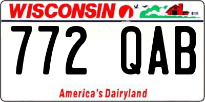 WI license plate 772QAB