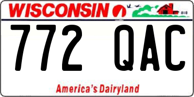 WI license plate 772QAC