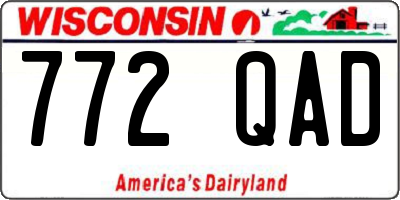 WI license plate 772QAD