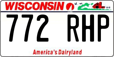 WI license plate 772RHP