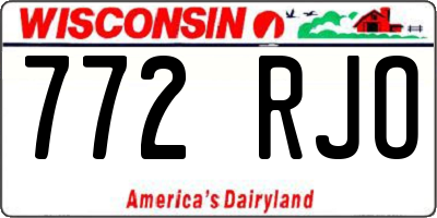 WI license plate 772RJO