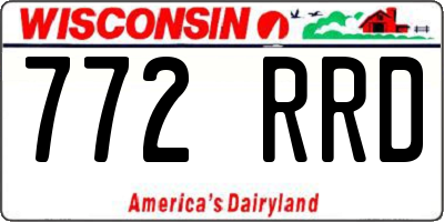 WI license plate 772RRD