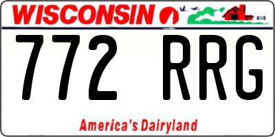 WI license plate 772RRG
