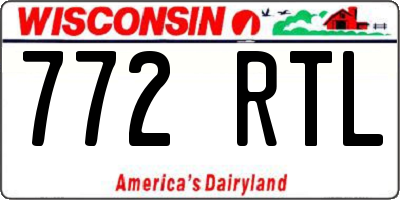 WI license plate 772RTL