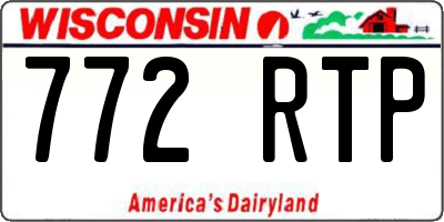 WI license plate 772RTP