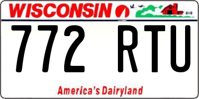 WI license plate 772RTU