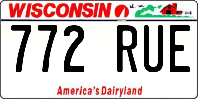 WI license plate 772RUE