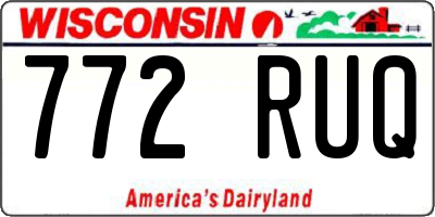 WI license plate 772RUQ