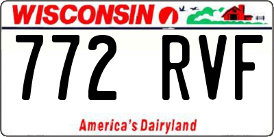 WI license plate 772RVF