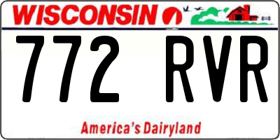 WI license plate 772RVR