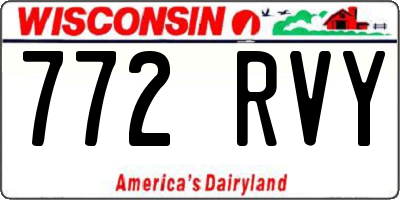 WI license plate 772RVY