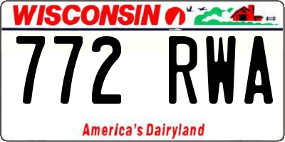 WI license plate 772RWA