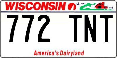 WI license plate 772TNT