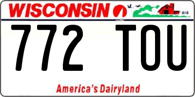 WI license plate 772TOU