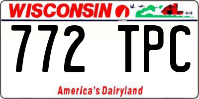 WI license plate 772TPC