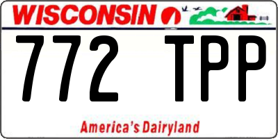 WI license plate 772TPP