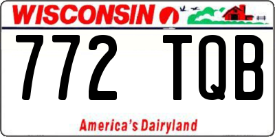 WI license plate 772TQB