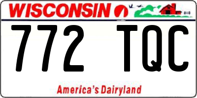 WI license plate 772TQC