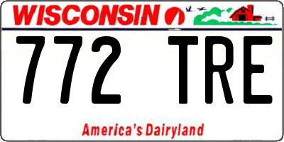 WI license plate 772TRE