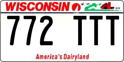 WI license plate 772TTT
