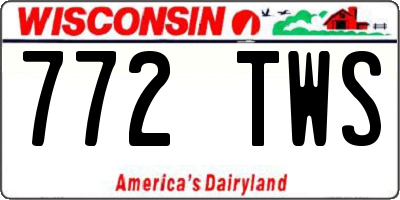WI license plate 772TWS