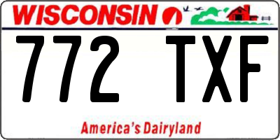 WI license plate 772TXF
