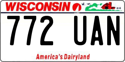 WI license plate 772UAN