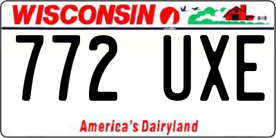 WI license plate 772UXE