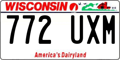 WI license plate 772UXM